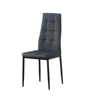 Modern Simple Grid-Stitched Fabric Dining Chair