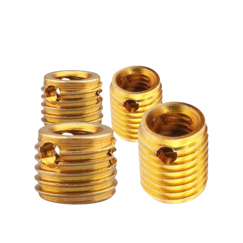 Carbon Steel M8 Brass Self Tapping Threaded Insert Nut M4 Small Threaded Zinc Plated Inserts Three Pores Not Easily Corroded