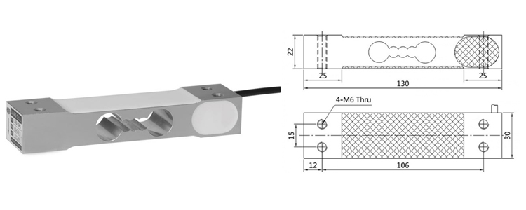 GPB100D digital load cell drawing