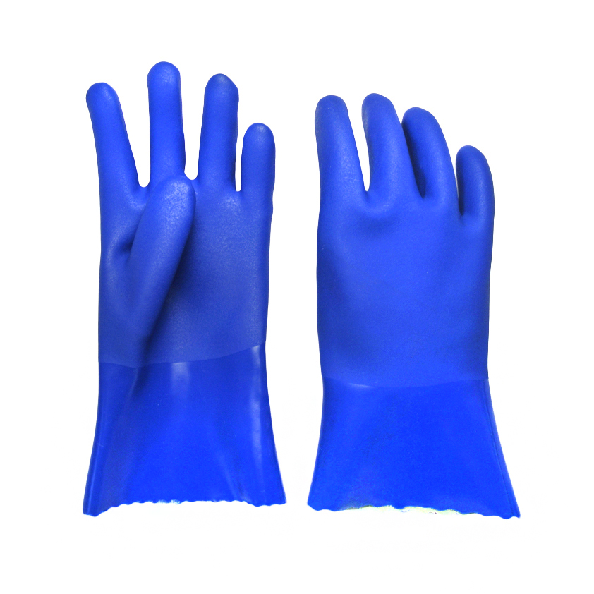 Guanti blu in PVC in PVC finitura sabbiosa 11inch