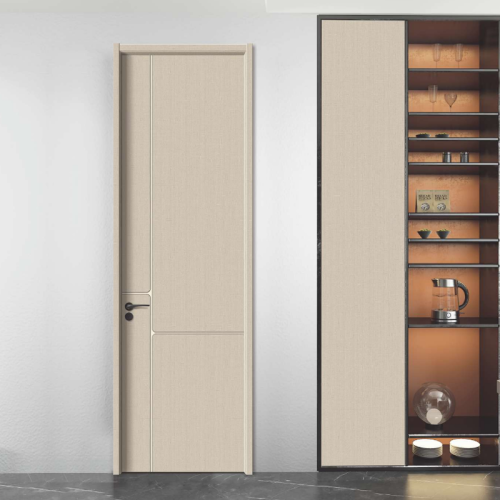 Flat Panel Simple Wood Doors Namusong Light Apricot
