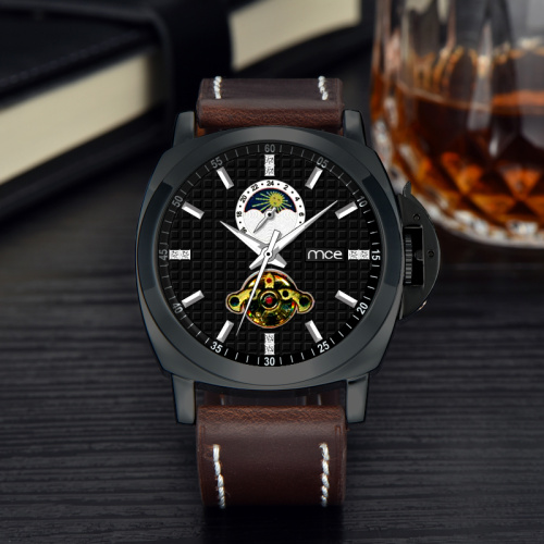 luxury automatic stainless steel back case men's watch