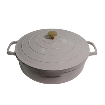 Classic White Aluminum Shallow Casserole Set with Taji Pot and Dish