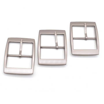 Adjustable Zinc Alloy Rectangular Buckle with Metal Ring for Waist Belt and Webbing