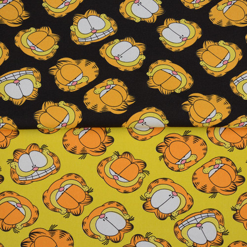 Cartoon Garfield Cat Printed Handmade Patchwork Cotton Canvas Fabric Sewing Bag Pillow Diy Tablecloth Curtain Sofa 91cm*145cm