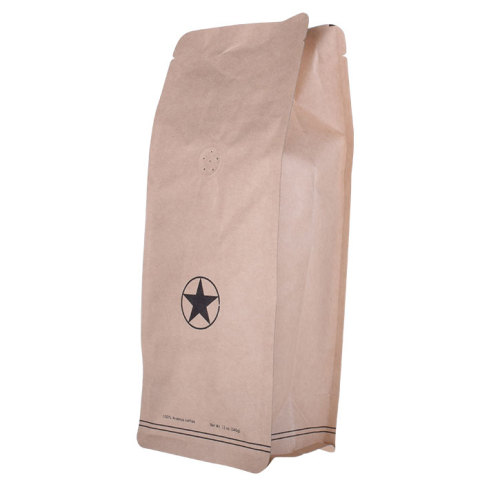 250g Kraft Paper Flat Bottom compostable Matériau Bioderable Café / Sac à thé Masala