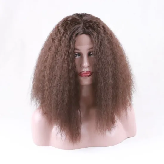 Hair Line 14inch Short Afro Kinky Curl Heat Resistant Synthetic Wigs Dorpshipping Vendor High Density Natural Lace Front