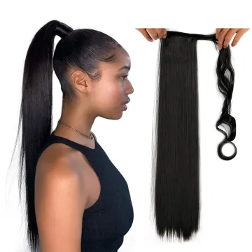 Straight Ponytails Hair Extensions Ombre Color Long Ponytail  Braiding Hair Pony Style Braid Hair Synthetic Fiber Yaki For Women
