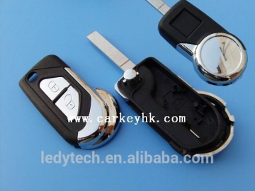 remote key blank, Citroen DS 2 buttons key shell without groove blade