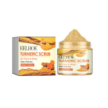 Natural Organic Exfoliating Salt Face Scrub for Glowing, Brightened Skin with Turmeric