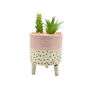Wholesale Dehua White Ceramic Animal Pots with Artificial Succulents for Outdoor Decor
