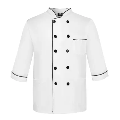 Black Chef Jacket with Short Sleeves: Latest Design for Chef Uniforms