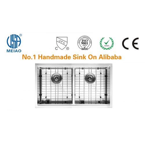 Copper Farm Sink workstaion sink kitchen handmade stainless steel double sink Supplier