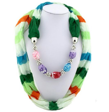 New Coming Colorful Polyester Jewelry Scarf