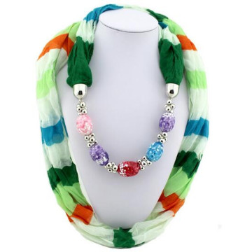 New Coming Colorful Polyester Jewelry Scarf