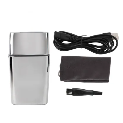 Professional 2D Double Blade Electric Foil Shaver for Men's Beard and Face Grooming