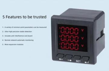 Three Phase Ammeter Real-time monitoring of power systems