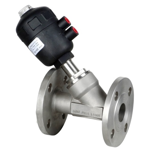 Stainless Steel Pneumatic Flanged Angle Seat Valve