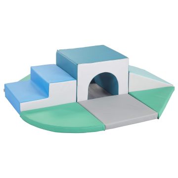 Soft Plastic Corner Climber with Steps, Ramp, Slides, and Mat for Indoor Active Play at Home