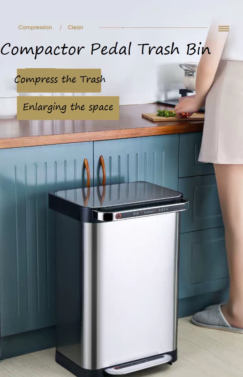 JAH Stainless Steel Compactor Pedal Dustbin for Kitchen China Manufacturer