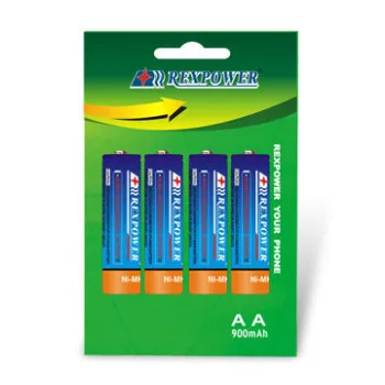 NiMH AA Battery with 900mAh Capacity and 1.2V Nominal Voltage
