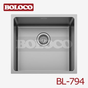 Italy High Quality Matt Single Bowl One Piece Rectangle/square Kitchen Sink 304# Bowl Corner Angle R20 Bl-794 