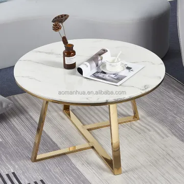 Wholesale Round Tea Table: Italy Metal Legs with Polished Marble Top for Living Room Furniture