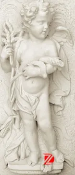 Interior angel wall relief
