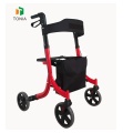 TONIA 4 wheels Adjustable forearm walker rollator red