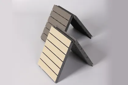 Fireproof grooved wood acoustical wall panel