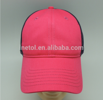 2017 Best quality custom distressed short bill foam plain trucker cap mesh hat