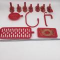 Red Chinese style Bathroom Accessories set