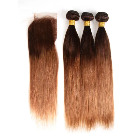 Factory Wholesale Cuticle Aligned Cheap Brazilian Hair Vendor 100% Natural Virgin Remy Ombre Human Hair Extension With Closure