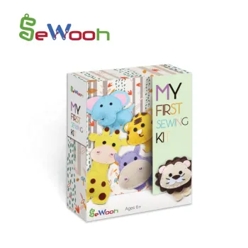 Felt DIY Kit: Educational Art & Craft Set with 5 Animals for Kids' First Sewing Experience