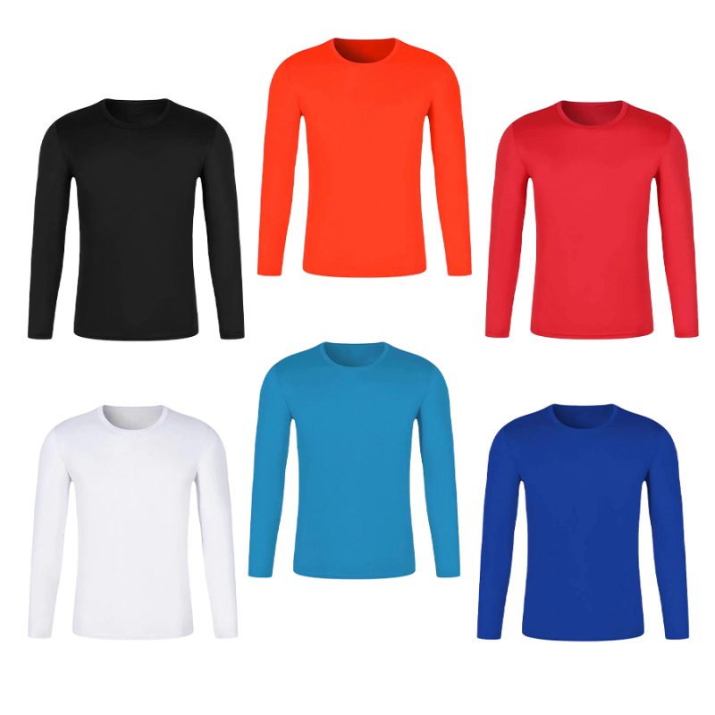 Breathable Fabric Men Plain Fitness Long Sleeve Shirt
