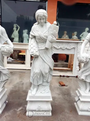 modern outdoor marble carving four season garden statues
