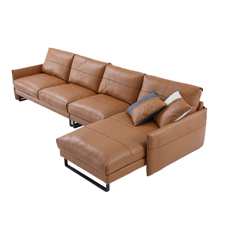 Nordic Italy mengimpor sofa sectional kulit atas