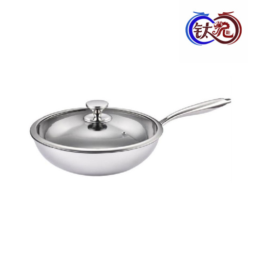 Вок из нержавеющей стали с титановым драконом