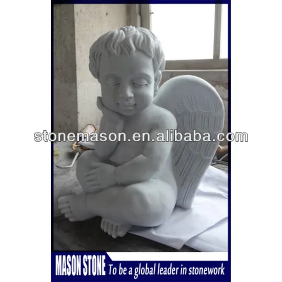 Thinking baby angel sculpture