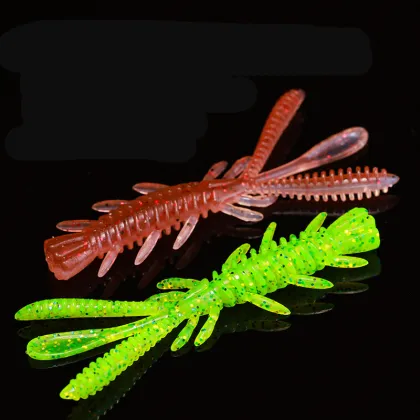 YOUME 15PCS/Bag Floating Soft Lures Shrimp Bait TPE Worm Baits for Pike, Trout, Bass