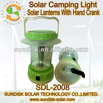 solar LED camping lantern with hand cranking charge