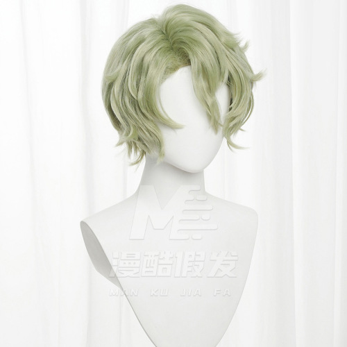Tomoe Hiyori Matcha Short Curly Cos Wig 2