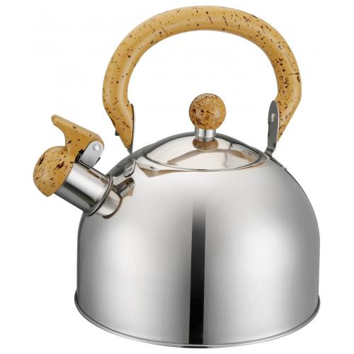 Stainless Steel Whistling Kettle-Khaki Handle