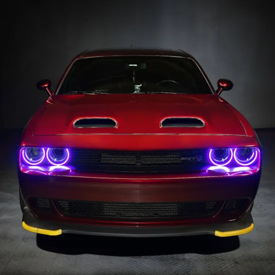 RGB Chasing Halo Ring Kits LED Headlights for Dodge Challenger 2015-2021