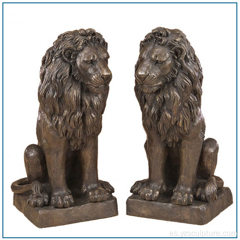 Tamaño de la vida Bronze Sitting Lion Sculpture