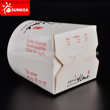 Disposable paper take away pasta box