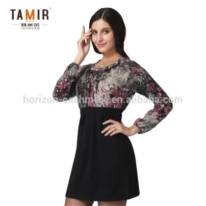Women Trendy Mature Skirt, Women Floral Inner Sweater