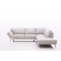 Modern Minimalist Sectional Sofa in Luxurious White Leather