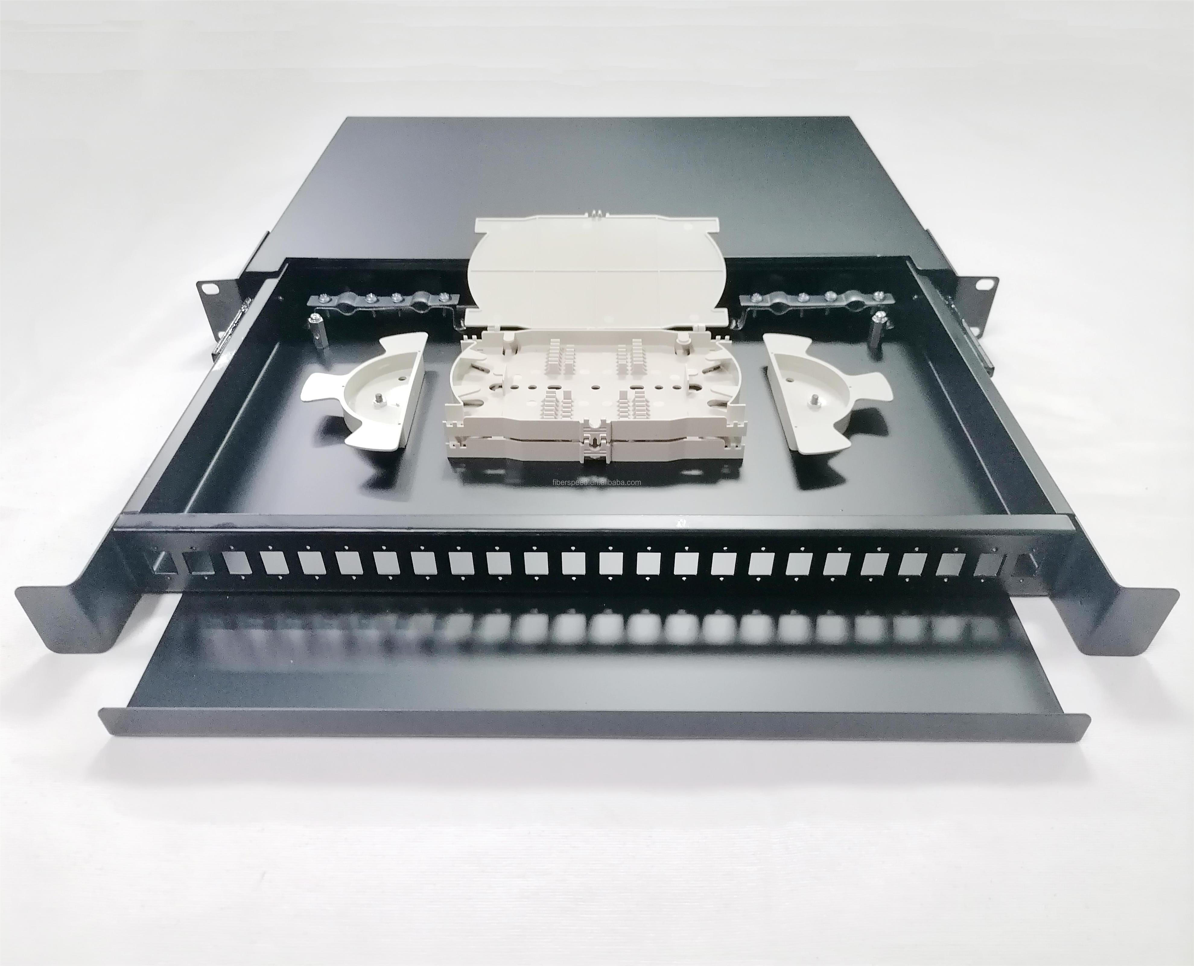 19 Inch Rack Mount Fiber Patch Panel - 1u 12/24 Ports Slide Type Odf ...