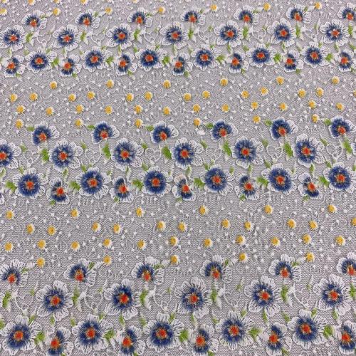 Exquisite Printed Embroidery  On Poly Mesh Fabric